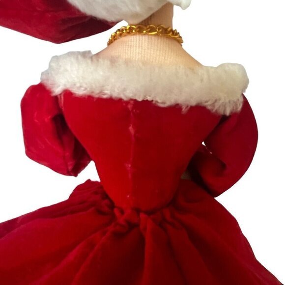 Artmark 1977 Boudoir 15" Big Eyes Christmas Doll Red Dress Victorian Vtg Korea - Picture 7 of 16